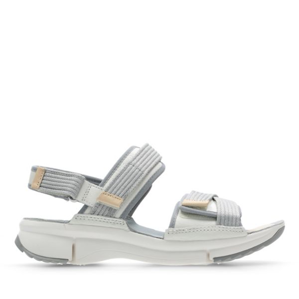 Clarks Womens Tri Walk Sandals White | CA-6094285